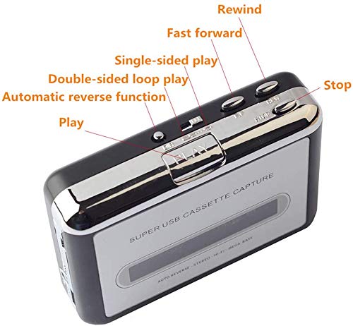 ZORBES® Magideal Cassette-to-MP3 Tape to PC USB CD Converter Capture Digital Audio Aux Music Player