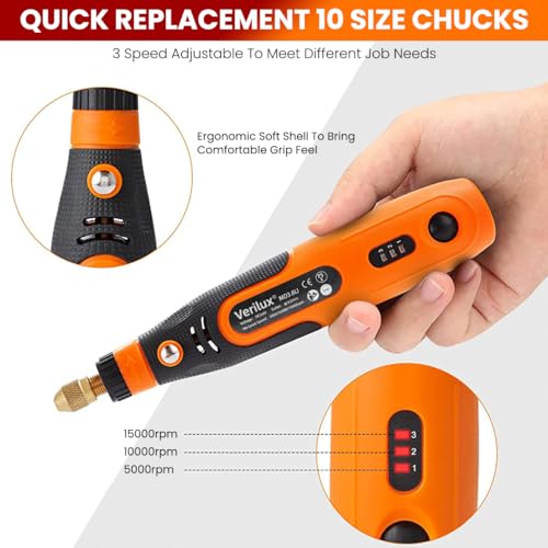 Verilux® 90PCS Mini Cordless Drill Machine 900Ah USB Rechargeable 3 Speed Small for Craft Eng