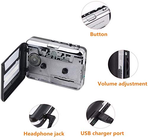 ZORBES® Magideal Cassette-to-MP3 Tape to PC USB CD Converter Capture Digital Audio Aux Music Player