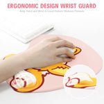 ZORBES® Kawaii Cartoon Puppy Mouse Pad with Wrist Rest Ergonomic Gel Smooth Lycra Cover Anti-Slip Base Office Gaming Anime Theme Spandex Silicone Material Color MH074 2PCS