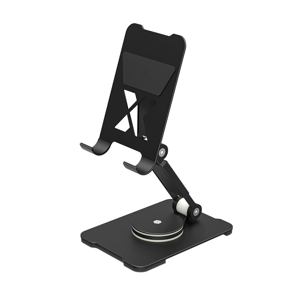 ZORBES® Mobile Stand for Table, Aluminum Mobile Holder for Table, Foldable Tablet Stands 360° Rotatable Phone Stand Holder Adjustable Height & Tilting for iPhone/iPad/Tablets, Most Devices in 4-12.9"