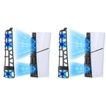 ZORBES® LED Fan for PS5 Slim Console Quiet Cooler with Memory Function Accessory with 3 Fans USB 3.0 Port Compatible Playstation5 Digital Discs Edition Cooling 2 PCS