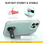 ZORBES® Phone Kickstand, Vertical and Horizontal Phone Stand Holder, Folding Phone Stand Self Adhesive Phone Stand Ultra Slim Metal 90 Degree Rotatable Phone Desk Stand Easy Universal Phone Back Stand