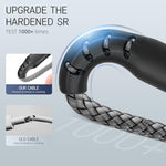 Verilux® 16.4FT USB to Type C Cable 15W 3A Fast Charging Nylon Braided Data Transmission Compatible with Phone Tablet Ps5 More Devices Silver 3 PCS