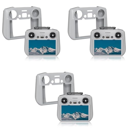 ZORBES® Silicone Case for DJI Air 3 RC 2 Remote Controller Protective Cover Sleeve Anti-slip Mini 4 Pro Accessories Only 3 PCS