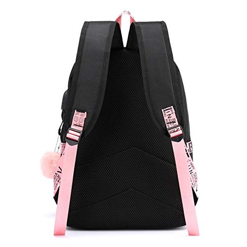 SANNIDHI® BTS Teens 20 Ltrs School Backpack for Women College Girls USB Charging and HeadsetPort Laptop Backpack Student Daypack(Multi-Colour)