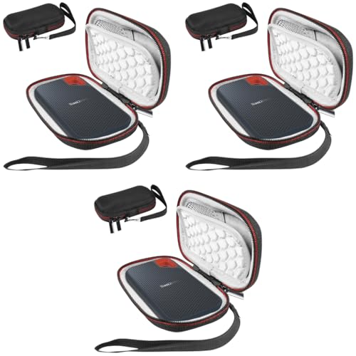 ZORBES® Hard Drive Storage Bag for SanDisk 500GB 250GB 1TB 2TB 4TB Portable SSD SDSSDE61 SDSSDE60 Black 3 PCS