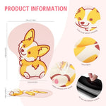 ZORBES® Kawaii Cartoon Puppy Mouse Pad with Wrist Rest Ergonomic Gel Smooth Lycra Cover Anti-Slip Base Office Gaming Anime Theme Spandex Silicone Material Color MH074 3PCS