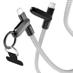 Verilux® 60W TYPE C Fast Charging Cable, 2 in 1 Nylon Braided Neck Strap Data Cable