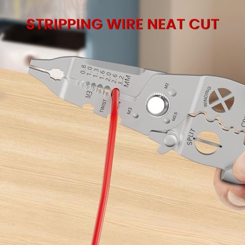ZORBES® Multifunctional Wire Stripper Crimper Cable Cutter Pliers, Professional Electrical Wire Stripping Tool Multipurpose
