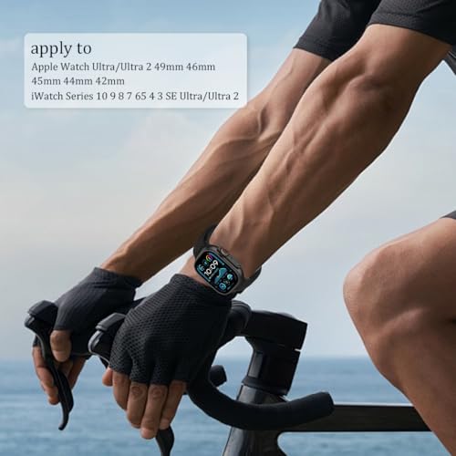 ZORBES® Compatible with Apple Watch Fashion Nylon Wrist Band for 49mm/ 46mm/ 45mm /44mm /42mm, Lightweight Outdoor Sporty Nylon Braided Unisex Black Watch Band, for iWatch 3-10 SE Ultra/Ultra 2