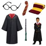 ZORBES® Bata Clásica, Disfraz, Accesorio de Gryffindor de Ha/ry Po/ter de Disguise para Niños, con Gafas, Varita Mágica, Bata, Bufanda, Corbata, Talla Pequeña (5-6) 125-135 cm