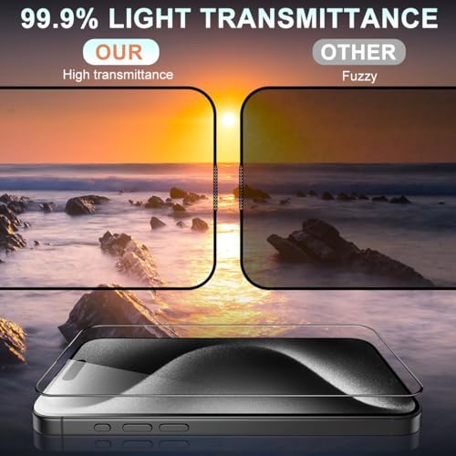 Zeitel® Tempered Glass for iPhone 14 Pro Max 6.7 Inch Anti Fingerprint Screen Protector Auxiliary Installation Kit Scratch Resistant Protectors Lens Protector 2PCS