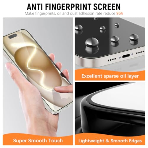 Zeitel® 2 Pack Tempered Glass Screen Guards for iPhone 16 Pro with 1 Camera Lens Protectors & Installation Frame | Full Coverage, 9H Military Grade, HD Clarity, Anti Scratch, Anti Fingerprint