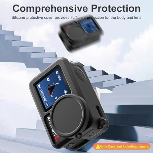 ZORBES® Silicone Protective Case Lens Caps for DJI Action 5Pro Camera Case Scratch Proof and Skin Friendly Designs Soft Housing, Silicone Skin Cover for Action 5Pro with Lannyard & Lobster String Loop