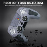 Verilux® PS5 Controller Silicone Cover Case Combo, Anti-Slip Sweat Proof Skin for PS5 DualSense, with 2 Thumb Grip Caps, Joystick Protectors & Touchpad Sticker, Protective Wrap for Gaming