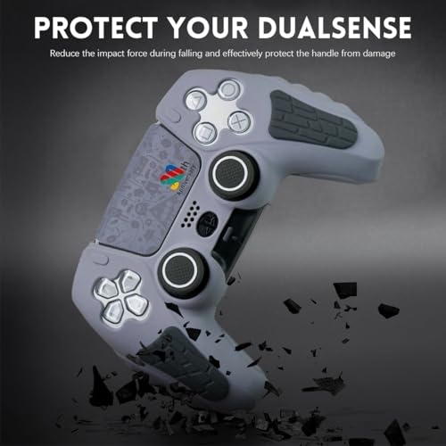 ZORBES® Game Controller Silicone Cover for PS5 Game Controller 30th Anniversary Customized Protective Cover for Controller, with 2 Thumb Grip Caps & Touchpad Sticker 2 PCS