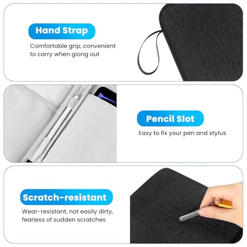 ZORBES® 12.9 inches Tablet Travel Bag for iPad Waterproof Travel Zipper Bag with Utility Mesh Pocket Travel Accessories Bag Universal Tablets Pad Organizer Bag, Black