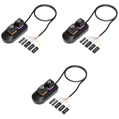 Verilux® Desktop Computer Power Switch LED Power Button 2 in 1 Restart On Off External PC Key 3 PCS