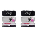 ZORBES® Ethylene Vinyl Acetate EVA Stethoscope Case Portable Modern Shockproof Protective Storage Bag For Littmann Omron ADC Dixie EMS With Extra Mesh Pockets Black 2 PCS