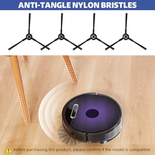 Verilux® 4PCS Side Brushes for ILife Robot Vacuum Cleaner V3s Max A7 A9 A9s A80Plus A10s L100 B5max X787 X800 Replenishment Kit Replacement Accessories Parts Anti-Tangle Cleaning Tools