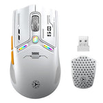 Verilux® Wireless Gaming Mouse, Tri-Mode 2.4GHz Cordless BT 5.0 Gaming Mouse, Fashion Magnetic Cover, 6 Programmable Buttons, 6 Adjustable DPI, 600mAh USB Mouse with LED Battery Indicator