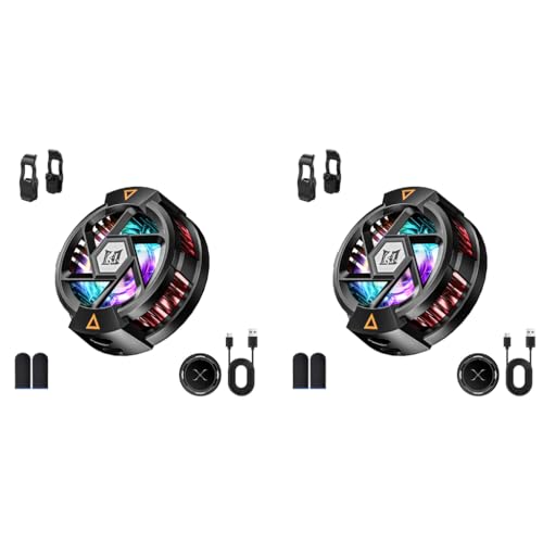 ZORBES® Phone Cooler with Detachable Clips Fan-Based Cooling for Mobile Magnetic RGB Gaming Rapid Cooling for Livestreaming Plug and Go 2PCS