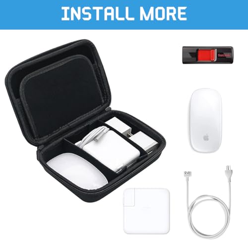ZORBES® EVA Hard Case Cover Travel Bag for Power Adapters, Accessories Bag Data Cable Organizer Bag Hard Case Bag for Powerbank, Charging Cable, Earbuds, Fit Magic Mouse, Magsafe Power Adapter