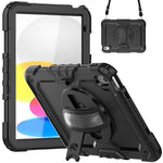 ZORBES® Cover Case for iPad 10th Gen Rugged Silicone Case Cover with Back Bracket & Hand Strap 360 Degree Rotatable Kickstand Bracket Design Protective Case for iPad 10th Gen