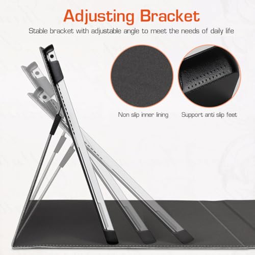 ZORBES® Tablet Cover for Surface Pro 9 10 11 13 inch PU Leather Case 2 in 1 with Anti-Slip Lining Stylus Pen Design Fashion Embossing for 3PCS