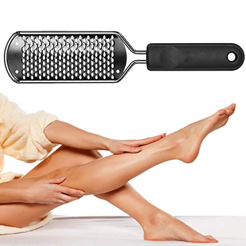 ZORBES® Stainless Steel Rasp Callus Filer Blade Foot Care Scraper Easy Use and Clean File for Wet and Dry Feet Pack of 1 Black 2PCS