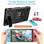 ZORBES® Case Compatible with Nintendo Switch with Protective Film, Transparent Protective Case for Nintendo Switch with Switch Protective Film and Thumb Sticks Caps, Shock Absorption and AntiScratch
