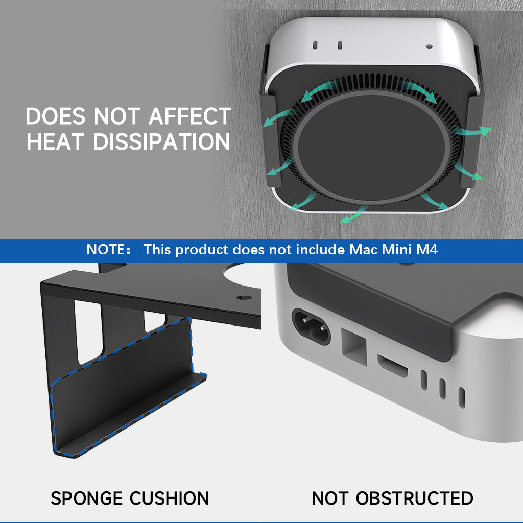 ZORBES® Mac Mini M4 Mount, Under Desk Holder for Mac Mini M4, Screw Fixed Wall Mount Metal Bracket Rack for 2024 Mac Mini M4, Organizer Rack for Mac Mini M4 Accessories