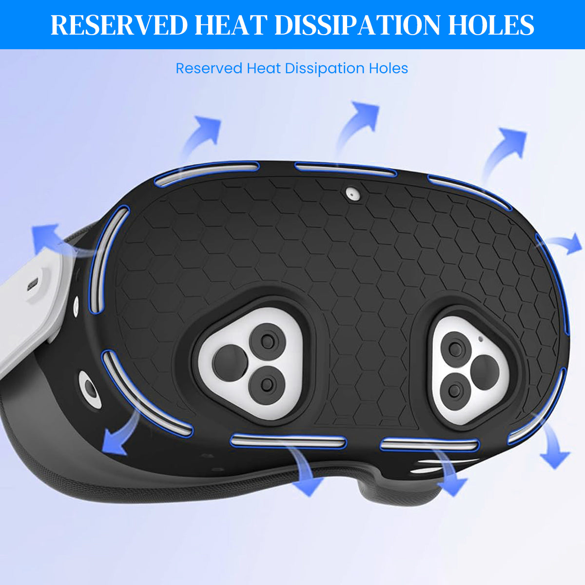 ZORBES® Skin Cover for Meta Quest 3S VR Headset Anti-Scratch Silicone Cover Anti-Slip Honeycomb Pattern Design Snug Fit Protective Cover VR Headset Accessories, Only Cover