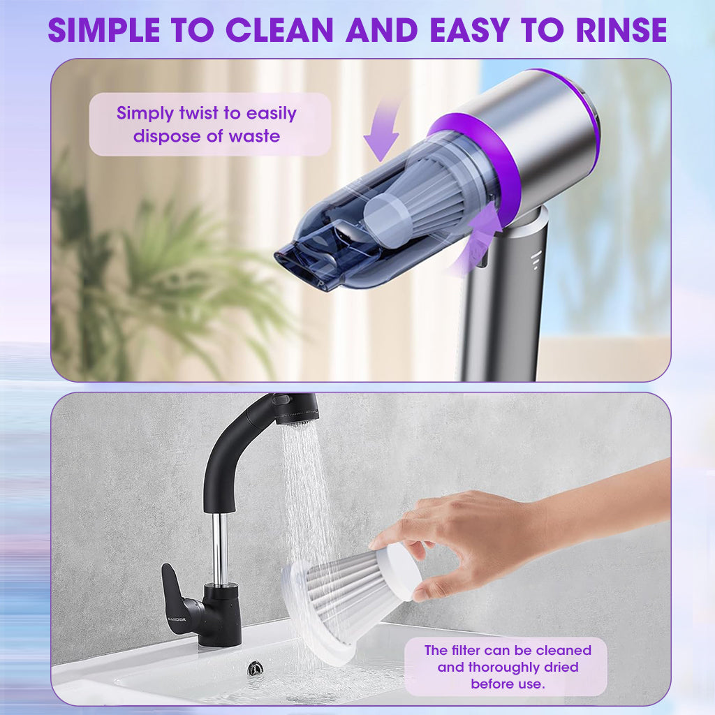 ZORBES® Car Vacuum Portable Cordless with Multi Attachments, 20000PA High power Mini Vacuum Cleaner, Compressed Air Duster, Air Blower, Pump Hand Held Vacuum with Brushless Motor for Car, Home, Office