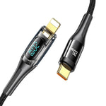Verilux Type C to Lightning Cable 3.9ft PD 20W with LCD Display and Nylon Braid | Fast Charging
