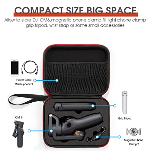 ZORBES® Storage Bag for DJI Osmo Mobile 6 Hard Shell Nylon Portable Case Phone Stabilizer Carrying for Om6 Smartphone Gimbal Accessories Only Not Include Product Black 2 PCS
