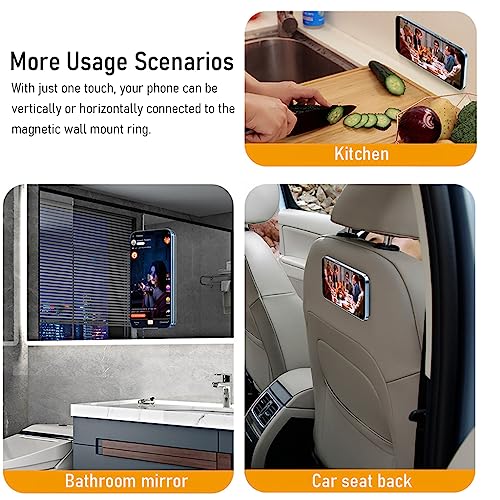 ZORBES® MagSafe Ring Wall Mount Magnetic Mobile Holder for iPhone 15 14 13 12 Pro Max Plus with MagSafe Case Slim Adhesive Phone Grip Holder 3PCS