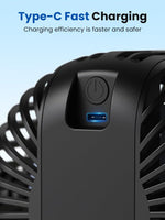 Verilux USB Stroller Fan with 5000mAh Battery and Flexible 3 Claws for Crib or Desk | Quiet Cordless Cooling