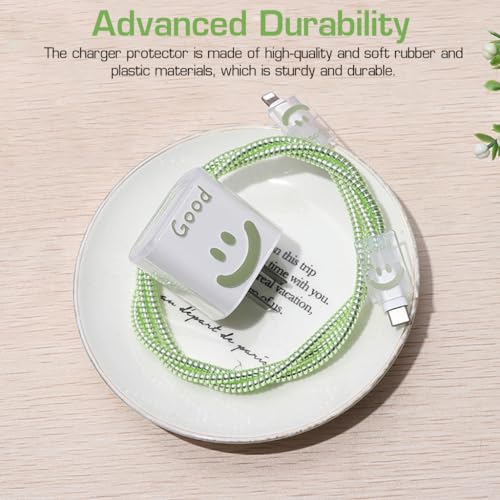 Verilux® Charger Protector Set of 8PCS Cover Cable Coil Sleeve Connector Cartoon Case Compatible with 20W 30W iPhone