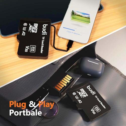 Verilux® USB C Micro SD Memory Card Reader with 8 Slots TF Flip Up Lid Design Storage Case with USB A Adapter Universal for Phone Laptop PC 2PCS