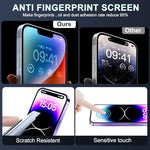 Zeitel® Tempered Glass for iPhone 14 Pro Max 6.7 Inch Anti Fingerprint Screen Protector Auxiliary Installation Kit 2 Scratch Resistant Protectors 1 Lens Protector 3PCS