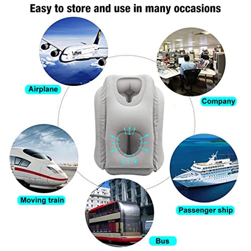 ZORBES® Almohada de viaje inflable, almohada de aire de cuello inflable para dormir, cabeza de soporte, barbilla, cuello y lumbar, evitar el dolor en el cuello y el hombro