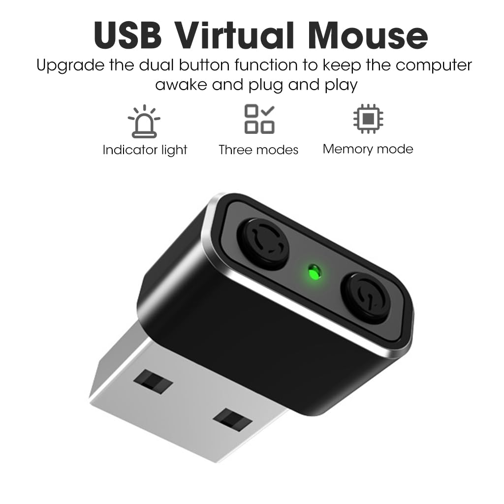 Verilux Mouse Jiggler 2PCS for Work and Gaming with 3 Auto Modes & Memory Recall | Plug-and-Play