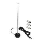 ZORBES® 31'' Telescopic Radio Antenna with Base, Digital Audio Broadcasting Accessories, Universal FM/AM Signal Booster Aerial with 3 Adapters and 118'' Coax Cable for Home Stereo, and Portable Radios