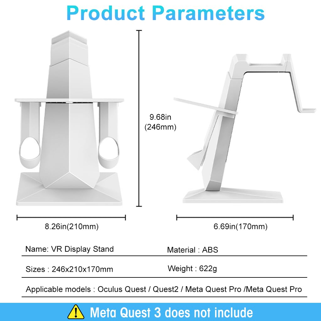 Verilux Glasses Storage Stand for VR Headset and Controllers featuring Non Slip ABS Design 2PCS