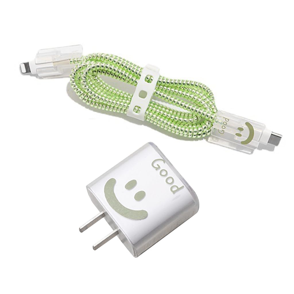 Verilux Charger Protector Set for 20W and 30W iPhone Chargers with Rubber Coil Sleeve | 4 Pcs Cartoon Cable Cover