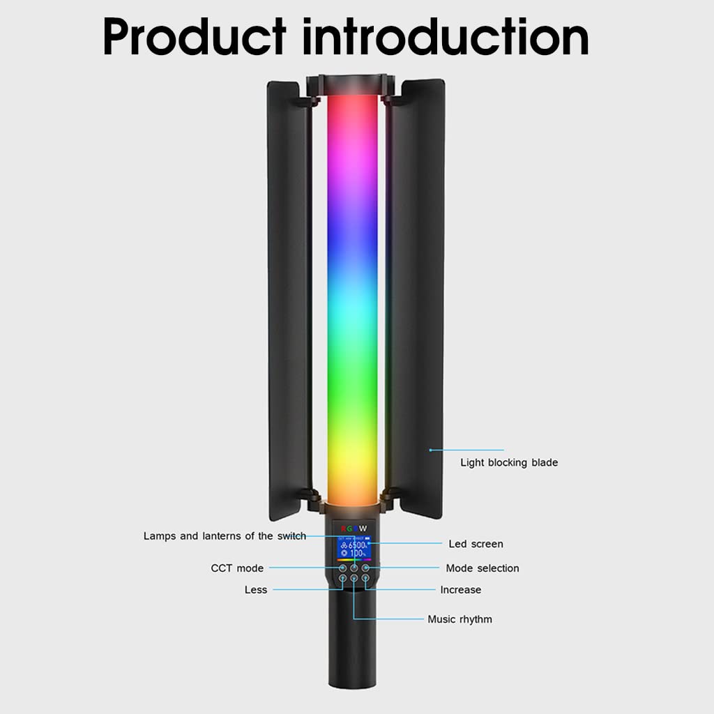 ZORBES® Rgb Led Light Stick For Photography, Photography Light With Rgb Cct Hsi Mode, 3000K-6500K Adjustable, 18 Fx Light Effect, Barndoor, 4600Mah Battery For Youtube, Photoshoot Livestream
