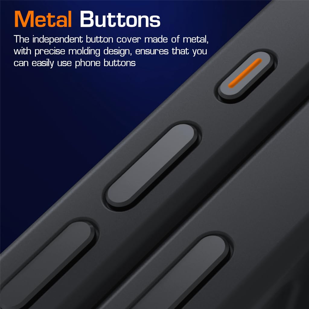 ZORBES® Phone Case for iPhone 15 Pro Max Anti-Scratch Rubber Framed Phone Cover with Metal Button Cover, Magnet Design Compatible with MagSafe Full Protection Case for iPhone 15 Pro Max 6.7" Black