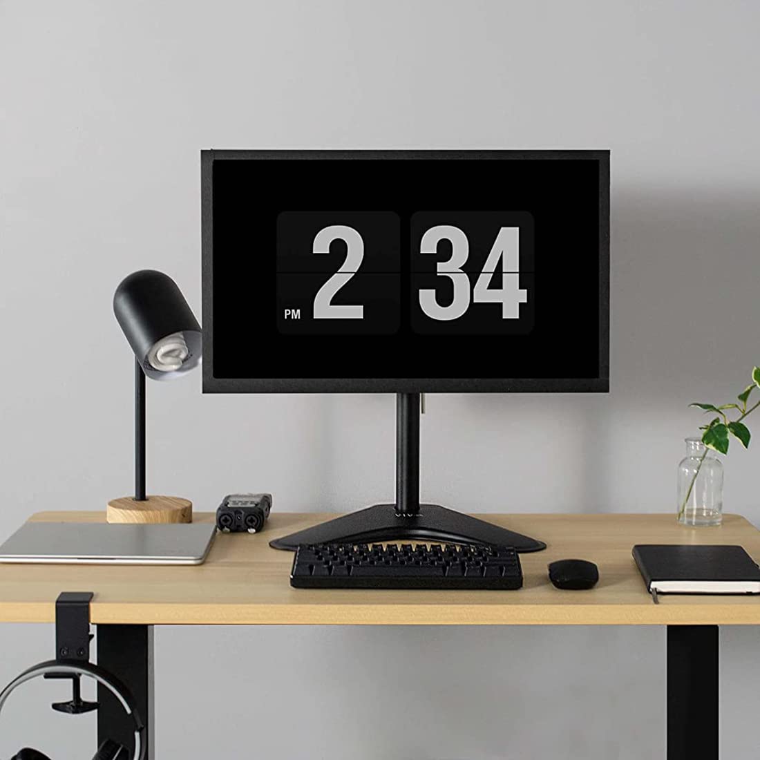 ZORBES® Monitor Stand,for Desk Monitor Stand for Table 13 to 37 inch Desk Monitor Stand Freestanding VESA Steel Monitor Stand Tempered Glass Base